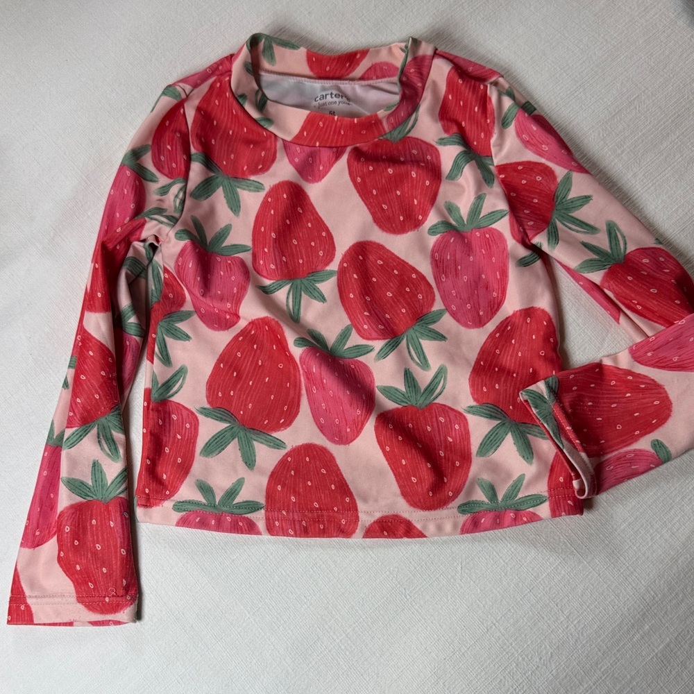 Carter's Pink Strawberry Long‎ Sleeve Top